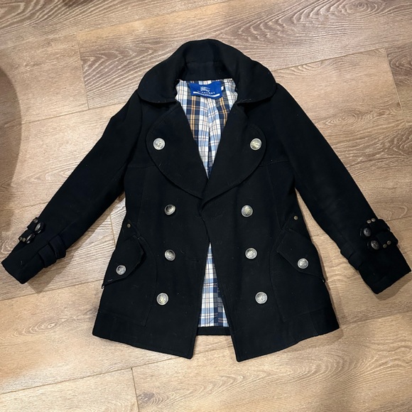 Burberry Jackets & Blazers - Burberry Blue Label Black Double-Breasted Pea Coat